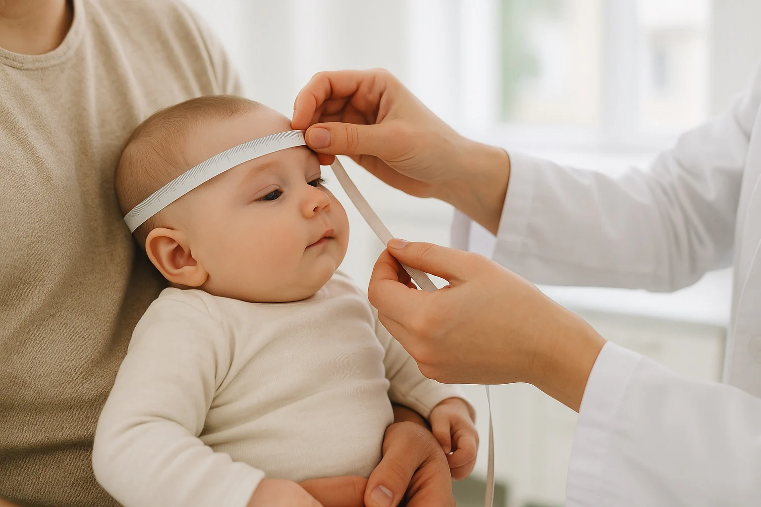 Image from the head circumference percentile calculator showing WHO curves and your child's measurement with z-score and percentile highlighted for reading.